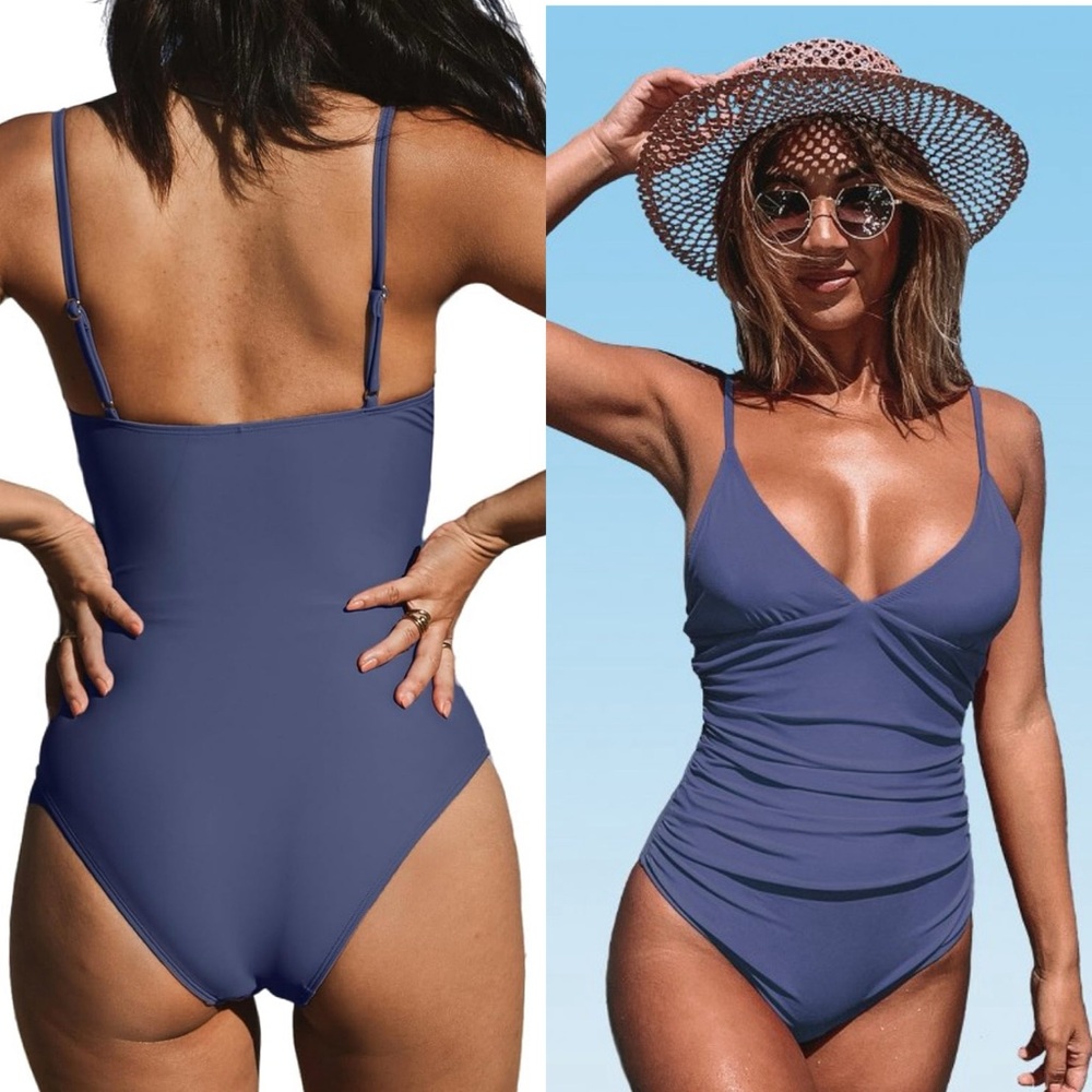 NWT Women's Bright Day‎ Shirring One Piece Swimsuit SIZE MEDIUM